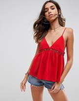 Thumbnail for your product : ASOS Cami With Eyelet Trim