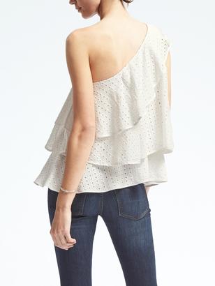 Banana Republic Limited Edition Tiered Eyelet One-Shoulder Top