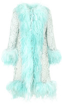 Thumbnail for your product : Dolce & Gabbana Lace coat with marabou trim