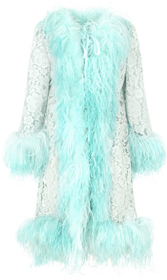 Dolce & Gabbana Lace coat with marabou trim