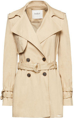 BA&SH Tiago Belted Stretch-cotton Twill Trench Coat