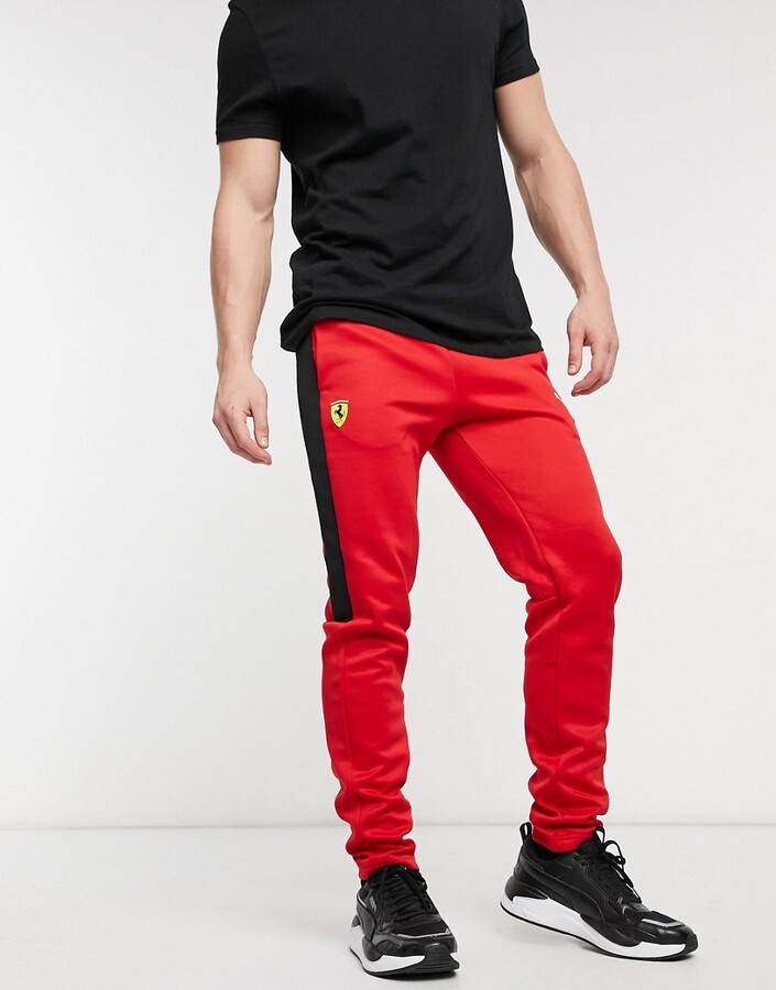 Puma ferrari T7 tracksuit bottoms in red - ShopStyle Activewear Pants