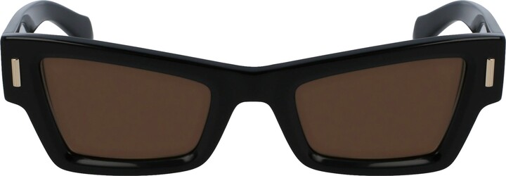Ferragamo Rivets 53mm Modified Rectangular Sunglasses