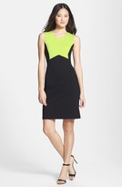 Thumbnail for your product : Kenneth Cole New York 'Andrea' Colorblock Sheath Dress (Petite)