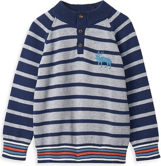 Hatley Little Boy's & Boy's Kid's Elk Stripes Mockneck Sweater