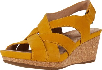 clarks sandals womens yellow