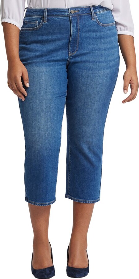 NYDJ Plus Joni Rockford High-Rise Capri Jean
