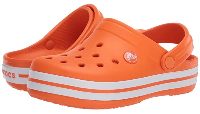 boys orange crocs