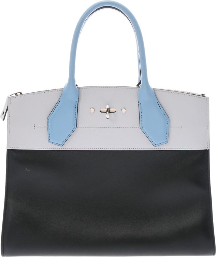 Louis Vuitton Grey Denim Epi Leather City Steamer MM Bag For Sale
