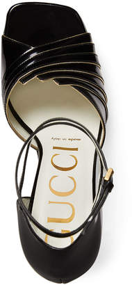 Gucci Medea 95mm Deco Patent Platform Sandals