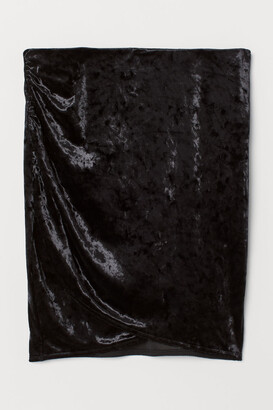 H&M Crushed-velvet Skirt - Black