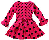 Thumbnail for your product : Youngland Young Land Pink Dot Bell-Sleeve Dress - Girls 2t-6