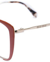 Thumbnail for your product : Miu Miu Eyewear cat eye contrast colour glasses