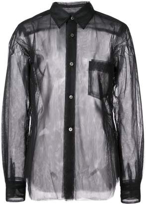 Comme des Garcons pointed collar tulle shirt
