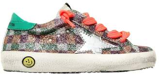 Golden Goose Super Star Glittered Leather Sneakers