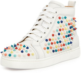 Thumbnail for your product : Christian Louboutin Louis Spikes Calfskin High-Top Sneaker