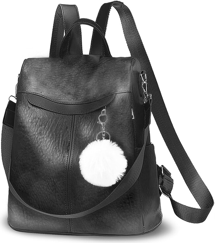 smTSRC Backpack Womens Fashion Leather Rucksack Ladies Mini Backpacks  Waterproof Travel Casual Shoulder Bag Daypack (BP01Black) - ShopStyle