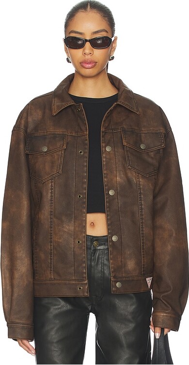 Guess Originals Leather Trucker Jacket
