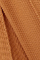 Thumbnail for your product : Base Range Net Sustain Omato Ruffled Ribbed Stretch Organic Cotton Top - Orange