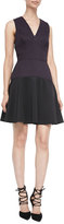 Thumbnail for your product : Rebecca Taylor V-Neck Knit/Crepe Combo Dress