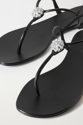 Giuseppe Zanotti Crystal-embellished Leather Sandals - Black