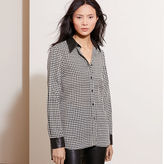Thumbnail for your product : Ralph Lauren Houndstooth-Print Crepe Shirt