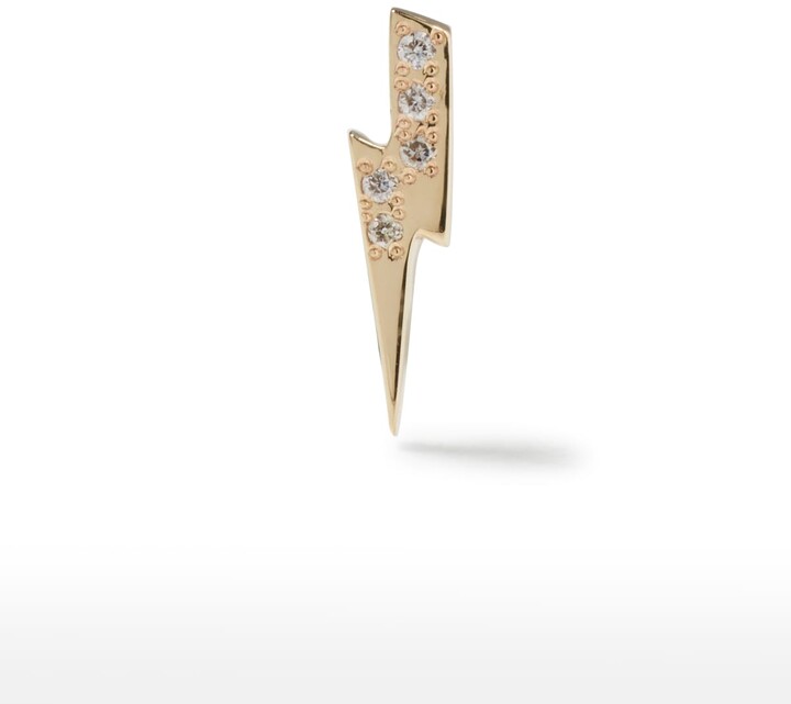 Sydney Evan Lightning Bolt Single Stud Earring with Diamonds ShopStyle