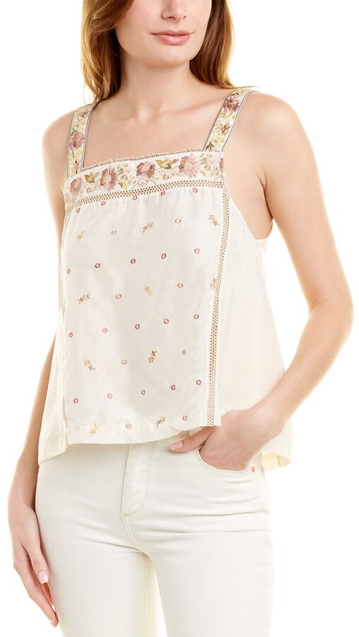 White Embroidered Camisole Top | Shop the world's largest 