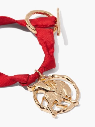 Givenchy Taurus-medallion Logo-jacquard Bracelet - Gold