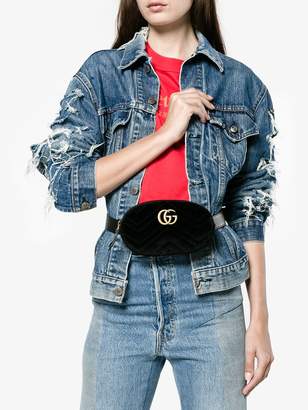 Gucci Black Marmont Velvet Belt Bag