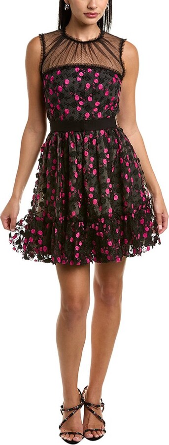 Embroidered Tulle Cocktail Dress