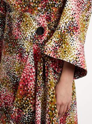 Marni Mist Print Silk Crepe Wrap Dress - Womens - Red Print