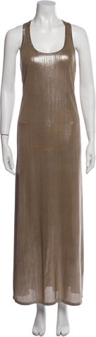 MARIE FRANCE VAN DAMME Scoop Neck Long Dress