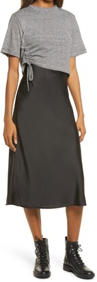 allsaints benno tee slip midi dress