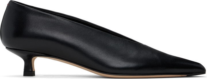 AEYDĒ Black Clara Leather Heels