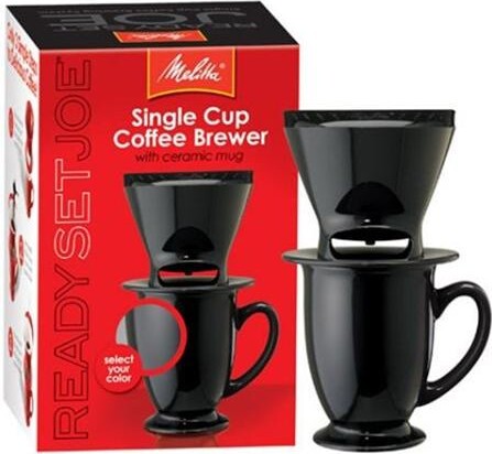 Melitta 64010 1 Cup Coffee Brewer with Ceramic Mug, Black