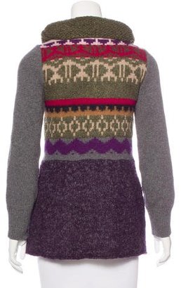 Philosophy di Alberta Ferretti Cowl Neck Abstract Patterned Sweater