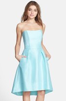 Thumbnail for your product : Alfred Sung Strapless High/Low Dupioni Dress