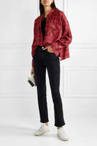 Thumbnail for your product : Etoile Isabel Marant Delora Cropped Checked Cotton-flannel Shirt