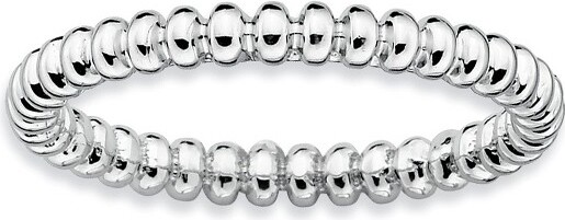 Black Bow Jewelry Co. BlackBowJewelry2.25mmStackableSterlingSilverBeadedBandSize8