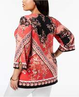 Thumbnail for your product : JM Collection Plus Size Embellished Printed Tunic Top, Created for Macy's
