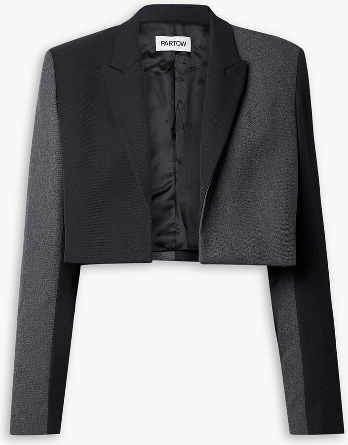 PARTOW Florian cropped two-tone wool-twill blazer