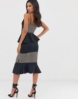 Thumbnail for your product : ASOS DESIGN self stripe tiered ruffle detail midi dress