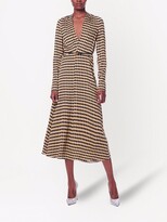 Thumbnail for your product : Victoria Beckham Belted Houndstooth Midi Dress