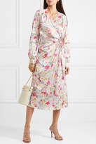 Thumbnail for your product : Art Dealer Michelle Gathered Floral-print Satin Wrap Dress