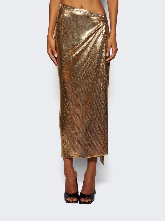 Rabanne Gathered Skirt Gold