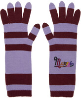Thumbnail for your product : Marni Purple & Burgundy Embroidered Logo Gloves