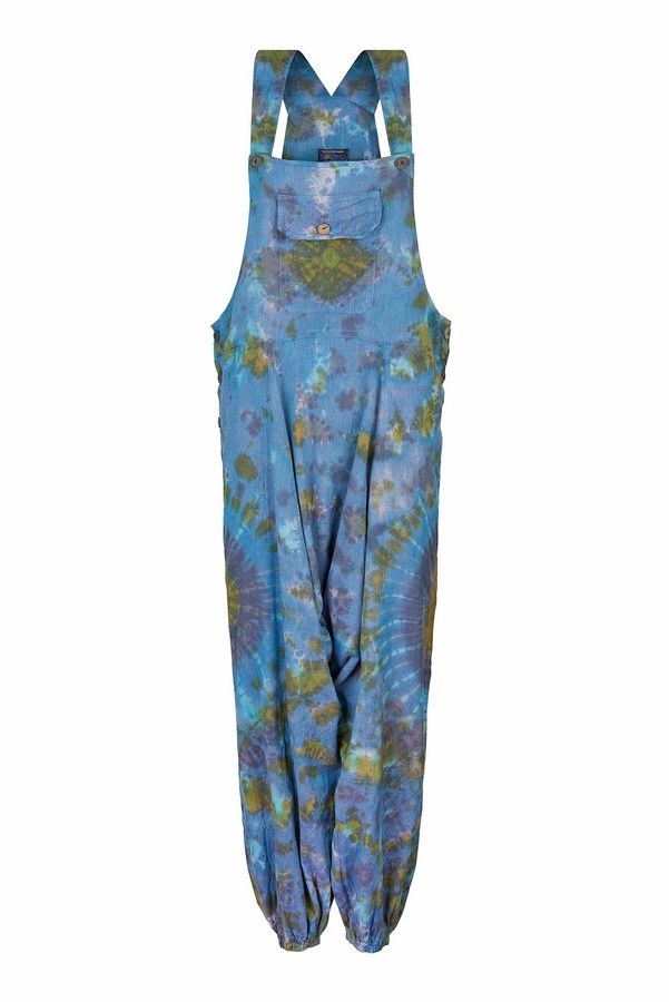 Wicked Dragon Tie dye Harem Dungarees (Blue S/M) ShopStyle Trousers