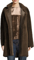 Thumbnail for your product : Vince Reversible Teddy Shearling Fur Coat, Dark Willow