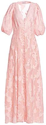 Tanya Taylor Ariela Burnout Floral Maxi Dress